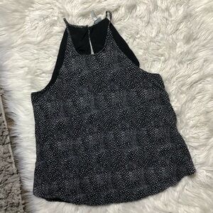Joie polka dot black silk tank top small